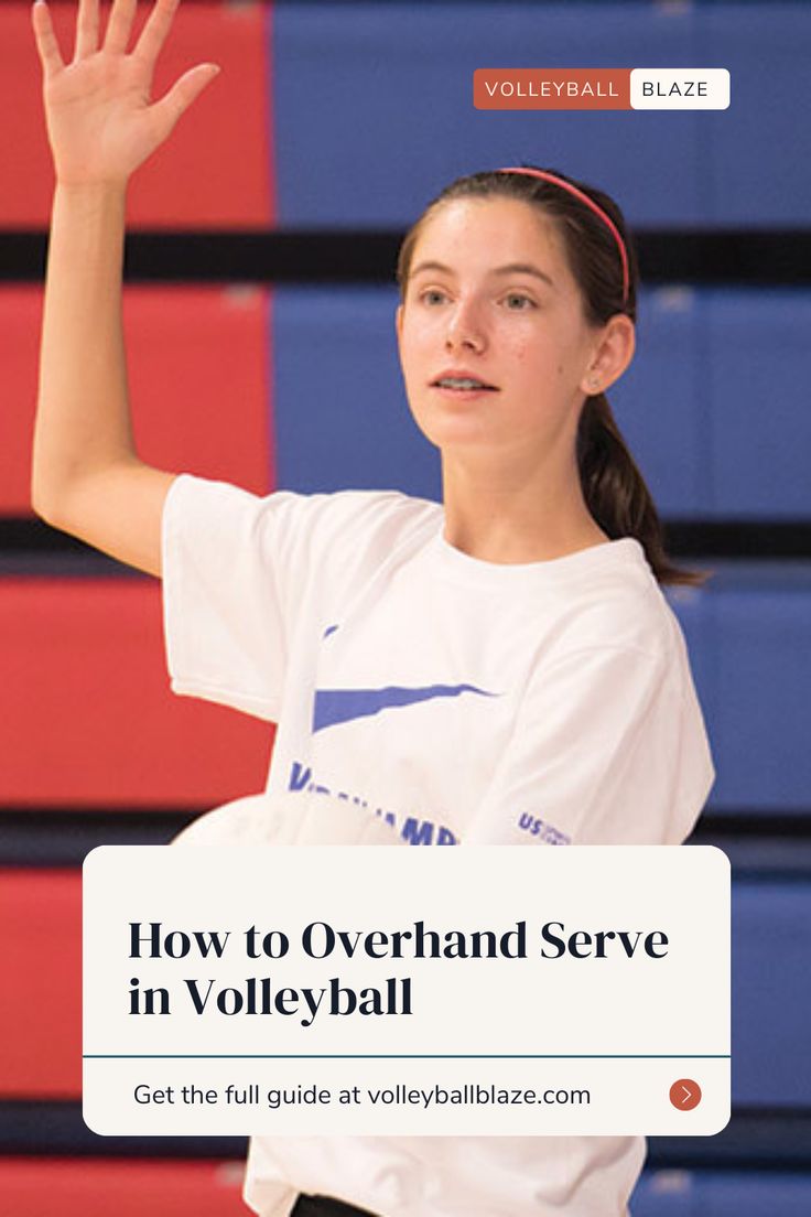 a girl in white shirt and black shorts holding a tennis racket with the words how to overhand serve in volleyball