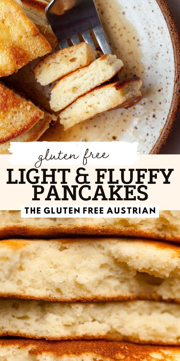 gluten free light and fluffy pancake recipe on a plate