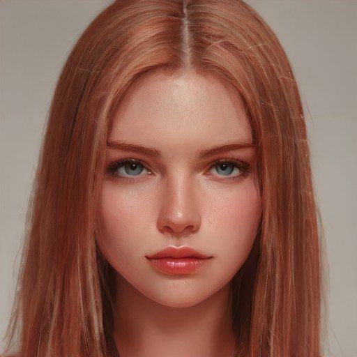 a doll with long red hair and blue eyes is shown in this image, it appears to be looking at the camera