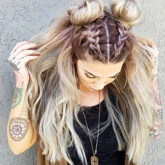 Braided Space Buns, Space Buns, Braided Bun Hairstyles, Long Box Braids, Pinterest Hair, Peinados Fáciles Para Cabello Corto, Half Updo, Girls Hairstyles Braids