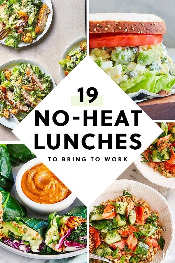 no - heat lunches to bring to work, including burgers and salads