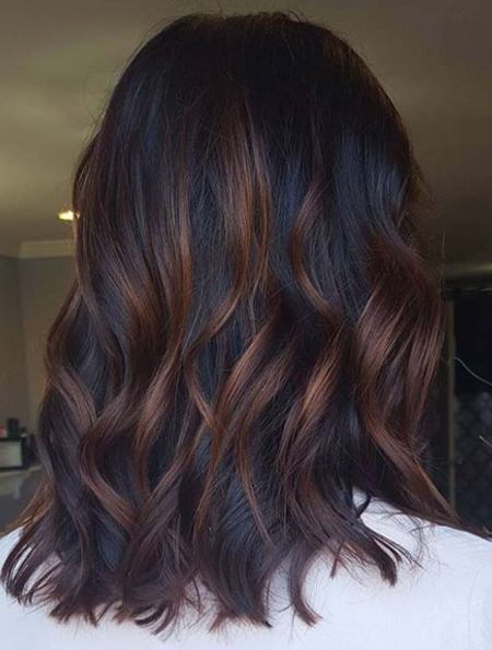 Highlights Hairstyles, Dark Brown Balayage, Highlights For Dark Brown Hair, Rambut Brunette, Brown Ombre Hair, Brown Hair Balayage, Brown Balayage, Dark Brown Hair Color, Winter Hair Color