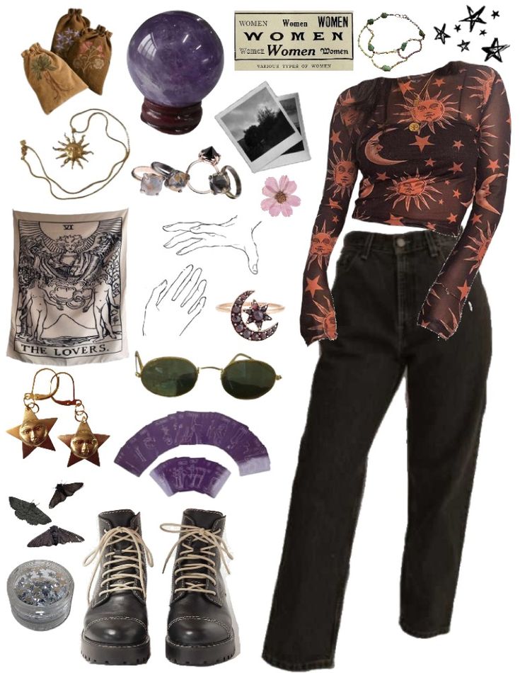 Grungy Witch Aesthetic, Urban Witch Fashion, Witch Aesthetic Accessories, 90s Grunge Witch Aesthetic, Grunge Witch Aesthetic Outfit, Alt Witch Outfits, Witchcore Fashion Grunge, Grunge Witchy Outfits, Punk Witch Aesthetic