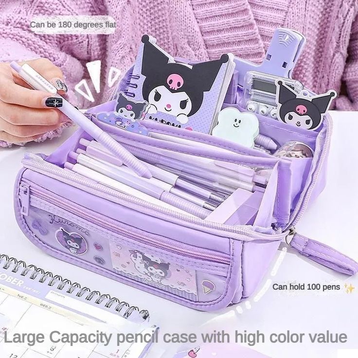 Smarter Shopping, Better Living! Aliexpress.com Kuromi Pencil Case, Kuromi Pencil, Cute Kuromi, Student Cartoon, Cute Pencil Case, School Pencils, Pencil Case Stationery, Pencil Box, Stationery Organization