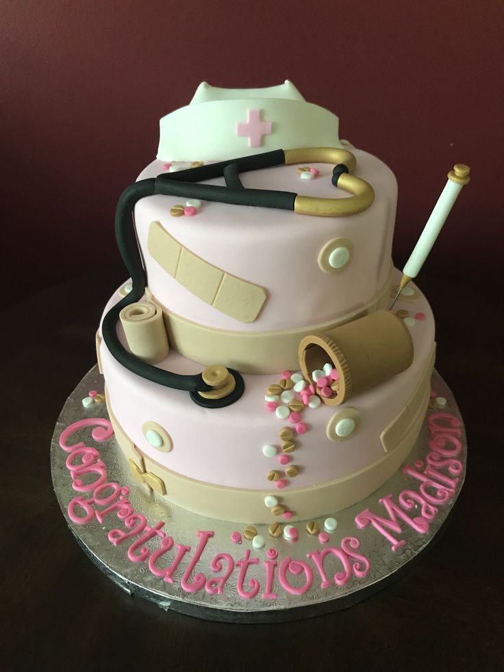 a cake that is decorated with medical equipment