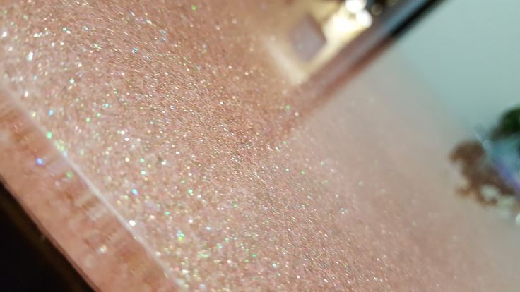 a close up view of a table with glitter on it