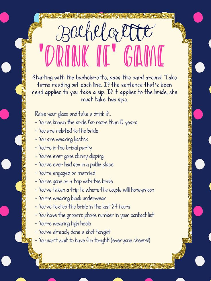 a pink and gold polka dot frame with the words bachelor drink it game