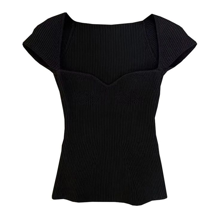 image_0 Chic Fitted Solid Color T-shirt, Trendy Fitted Solid Color Top, Chic Solid Fitted T-shirt, Trendy Solid Color Fitted Top, Fitted Black Ribbed Knit Top, Trendy Black Solid Color T-shirt, Elegant Solid Ribbed Top, Black Ribbed Fitted Tops, Black Fitted Ribbed Top