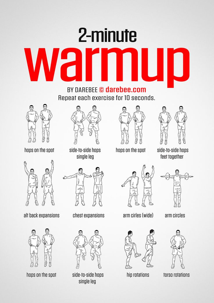 a poster with instructions on how to do warm up