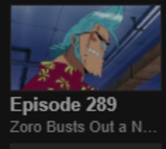 an animated image of a man with blue hair and glasses in front of a sign that reads, episode 209 zero busts out a n