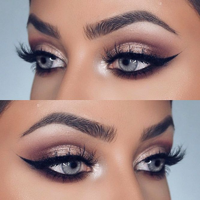 Stunning Eye Shadow Looks For Gorgeous Grey Eyes ★ Wedding Makeup For Grey Eyes, Smokey Eye Makeup For Green Eyes, Dramatic Eye Makeup For Blue Eyes, Smokey Eye For Blue Eyes, Nude Eye Makeup, Grey Smokey Eye, Grey Eye Makeup, Make Up Designs, Natural Eye Makeup Tutorial