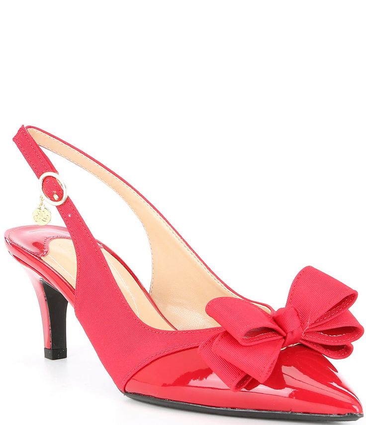 Shop for J. Renee Gabino Patent Sling Pumps at Dillard's. Visit Dillard's to find clothing, accessories, shoes, cosmetics & more. The Style of Your Life. Spring Heels With Red Bow, Workwear Slingback Pumps With Bow, Bridal Wedding Shoes, Embossed Metal, Dream Shoes, Slingback Pump, Heel Pumps, Dillard's, Badgley Mischka