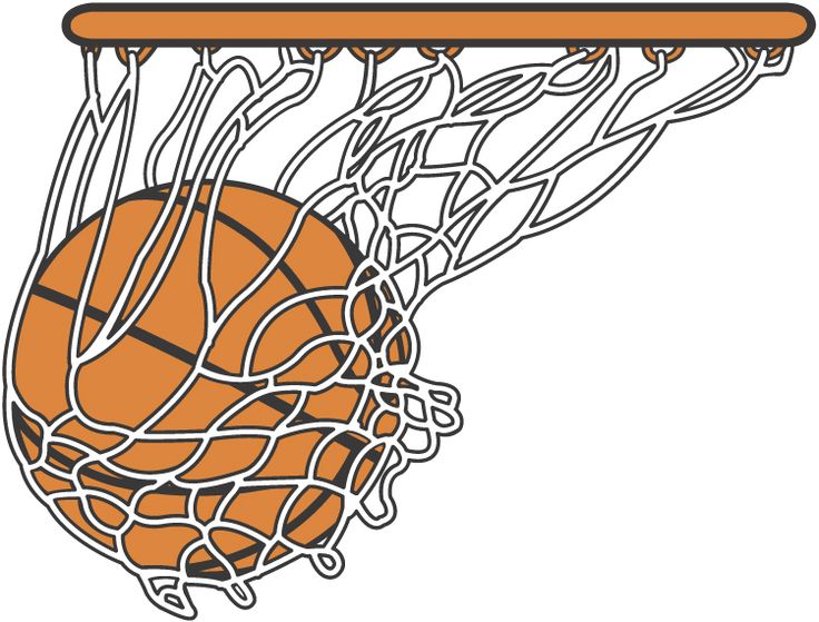 an orange basketball going through the net