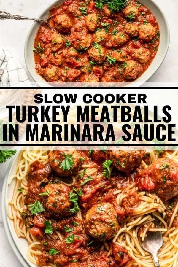 slow cooker turkey meatballs in marina sauce