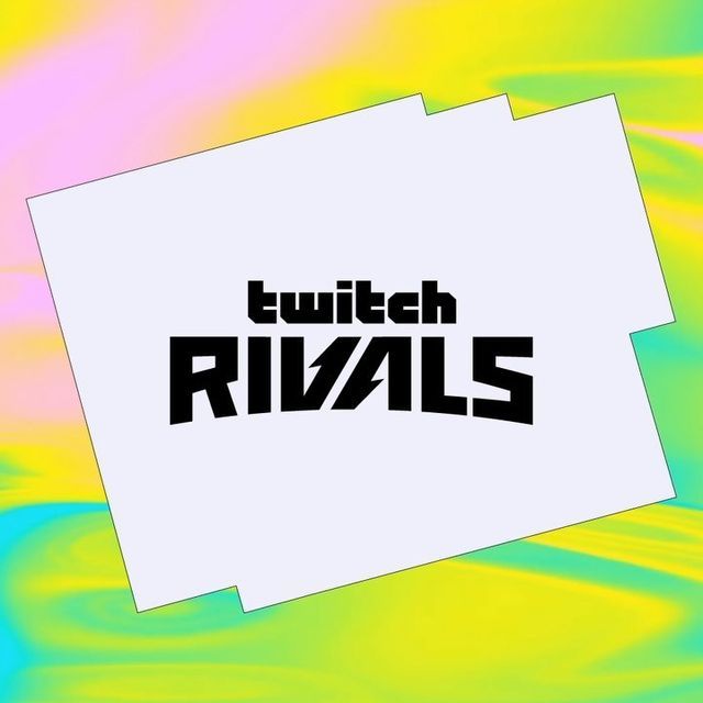 the words'twitch rivals are printed on top of an abstract background