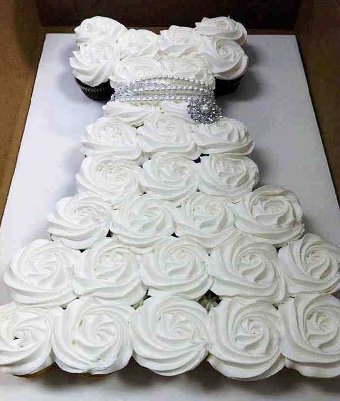 a cake made to look like a wedding dress