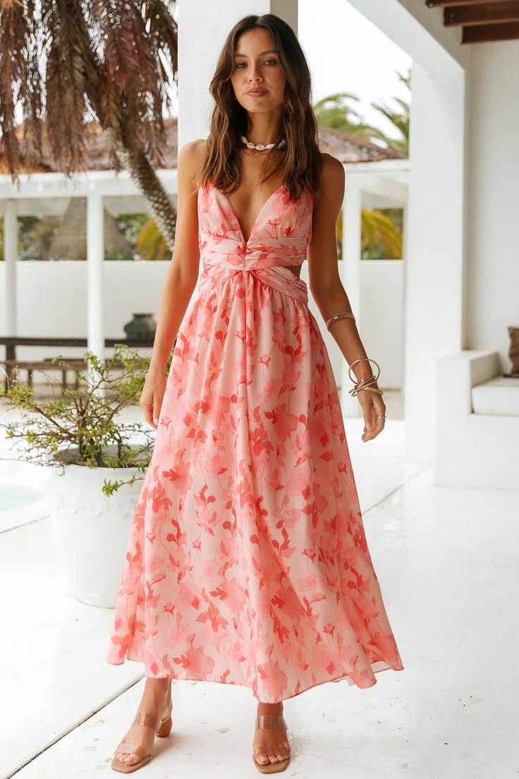 Right Choices Maxi Dress Pink | Fortunate One Floaty Maxi Dress, Backless Long Dress, Elegant Maxi Dress, Vacation Dress, Halter Midi Dress, Pink Maxi, Beach Maxi Dress, Open Back Dresses, Vacation Dresses