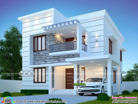 a modern style house is shown in this image