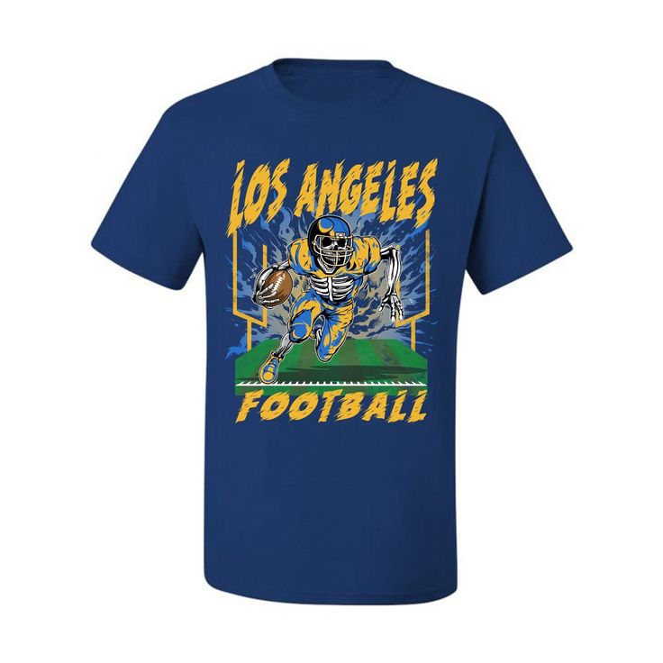 Los Angeles LAC American Football Flaming Skeleton | Trendy Streetwear Fantasy Fan Sports Men's T-Shirt   Pick a sport, any sport we've got you covered. From Football and Baseball to Table tennis and Horseback Riding whatever your passion we have a cool design for you to wear while to showing off your skills   * TOP QUALITY: Our shirts are made with a soft, pre-shrunk 50/50 cotton/polyester blend, ensuring maximum comfort and durability. We also use the newest, high-tech printing techniques available, guaranteeing the finest print on the market.   * EASY CARE: Care for your t-shirts with ease, simply machine wash inside-out, cold with like colors. No complicated care instructions needed!    * SIZES AVAILABLE: Our t-shirts are designed to fit just about everyone, (S-5X) and our unique size Sports Graphic Tee With Sublimation Design, Athletic Fit Tops With Graphic Print For Sports Events, Sports Team Fan Apparel T-shirt, Team-colored T-shirt For Sports Season, Cotton Activewear With Graphic Print For Sports Events, Graphic T-shirt For Sports Events, Athletic Fit T-shirt With Letter Print For Sports Events, Graphic Print T-shirt For Sports Events, Graphic Print Activewear For Sports Events With Crew Neck