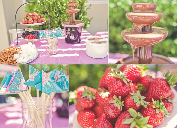 various pictures of strawberries and desserts on a table