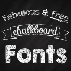 chalkboard font and handwritten typograms on blackboard