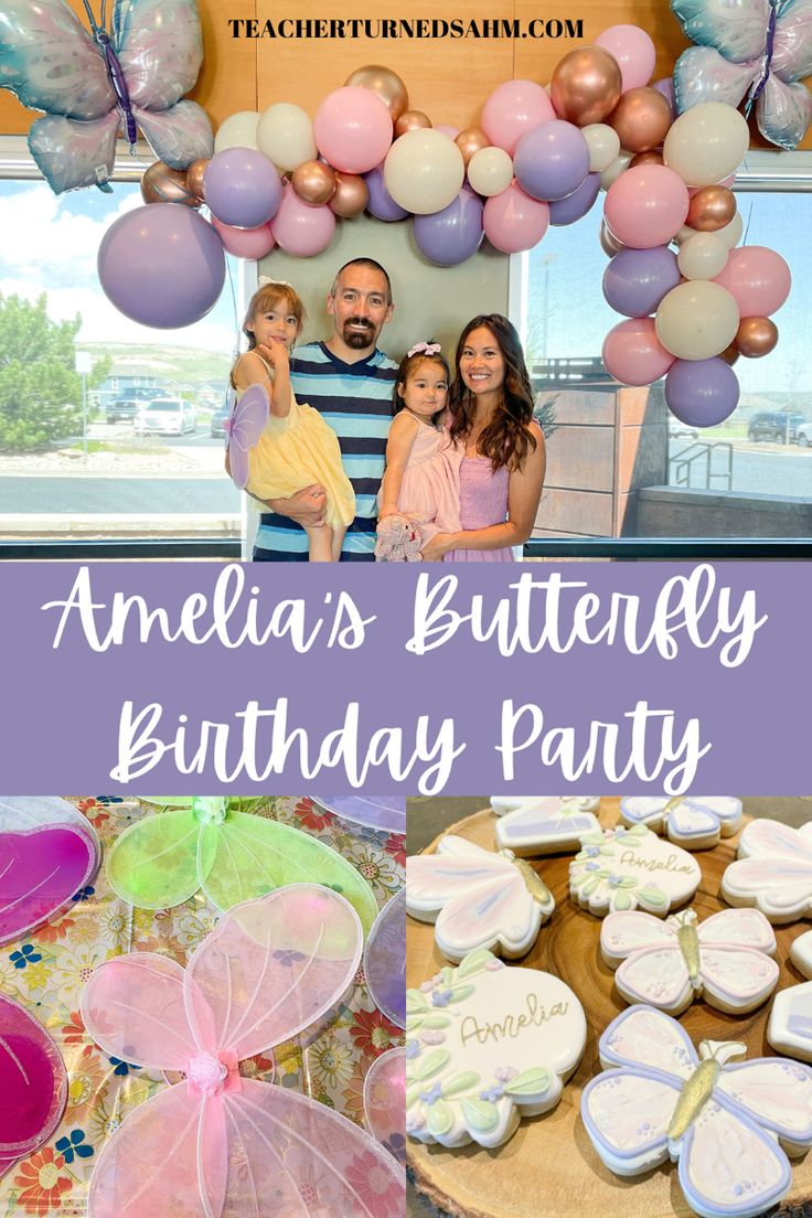 an image of a birthday party with balloons and cookies