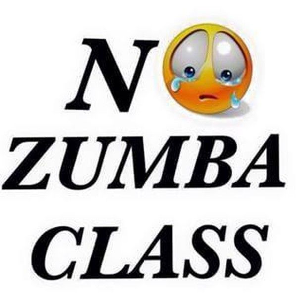 no zumba class sign with an emoticive smiley face