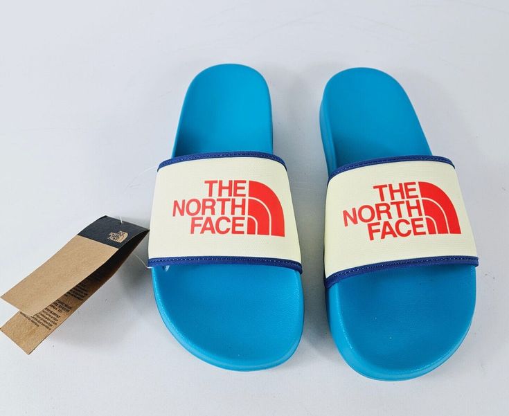 The North Face Men’s Base Camp III Comfort Slides  Sandals  Bluebird Pear Sorbet Men's Size 9 No Box New With Tags See Pictures Pear Sorbet, Base Camp, Slides Sandals, Face Men, North Face Mens, Bluebird, See Picture, Blue Bird, North Face