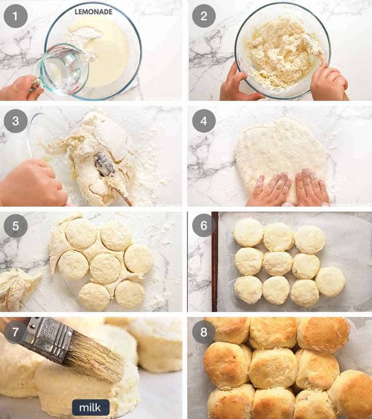 step by step instructions on how to make biscuits and doughnuts for bread making