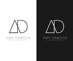 the logo for an interior and furniture store, called ad with black and white letters