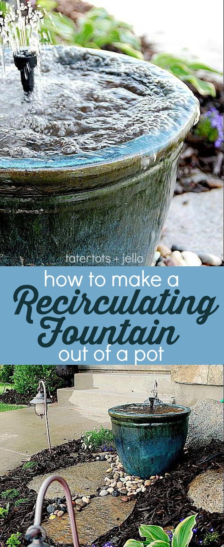 a water fountain with the words how to make a regrigating fountain out of a pot