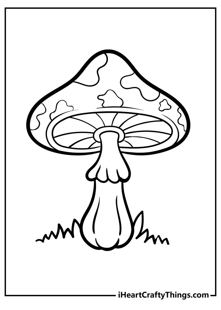 a black and white image of a mushroom