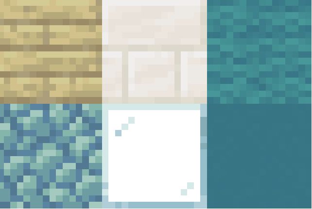 an image of some blue and white squares in the same color scheme as well as other colors