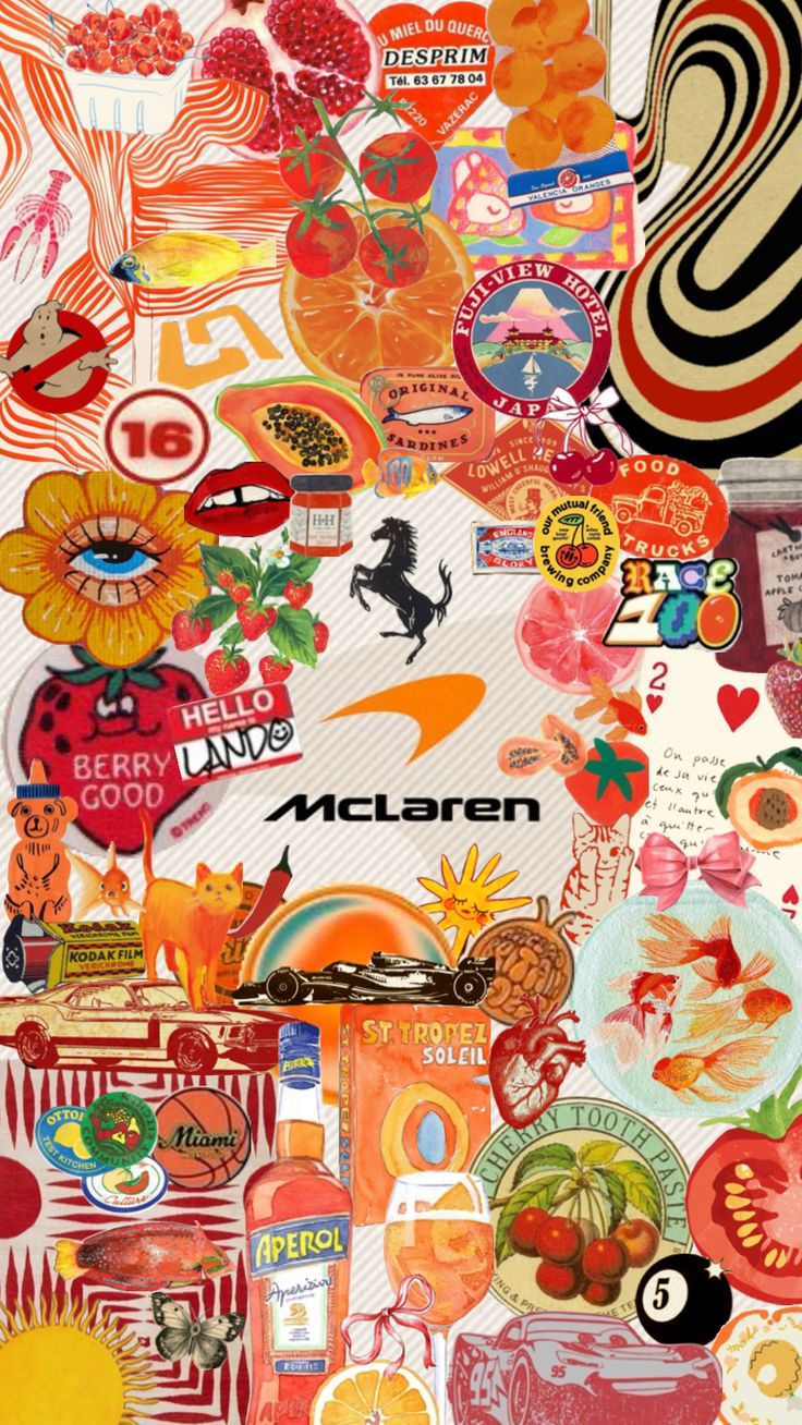 a collage of various stickers and decals on a piece of paper with the word mclean