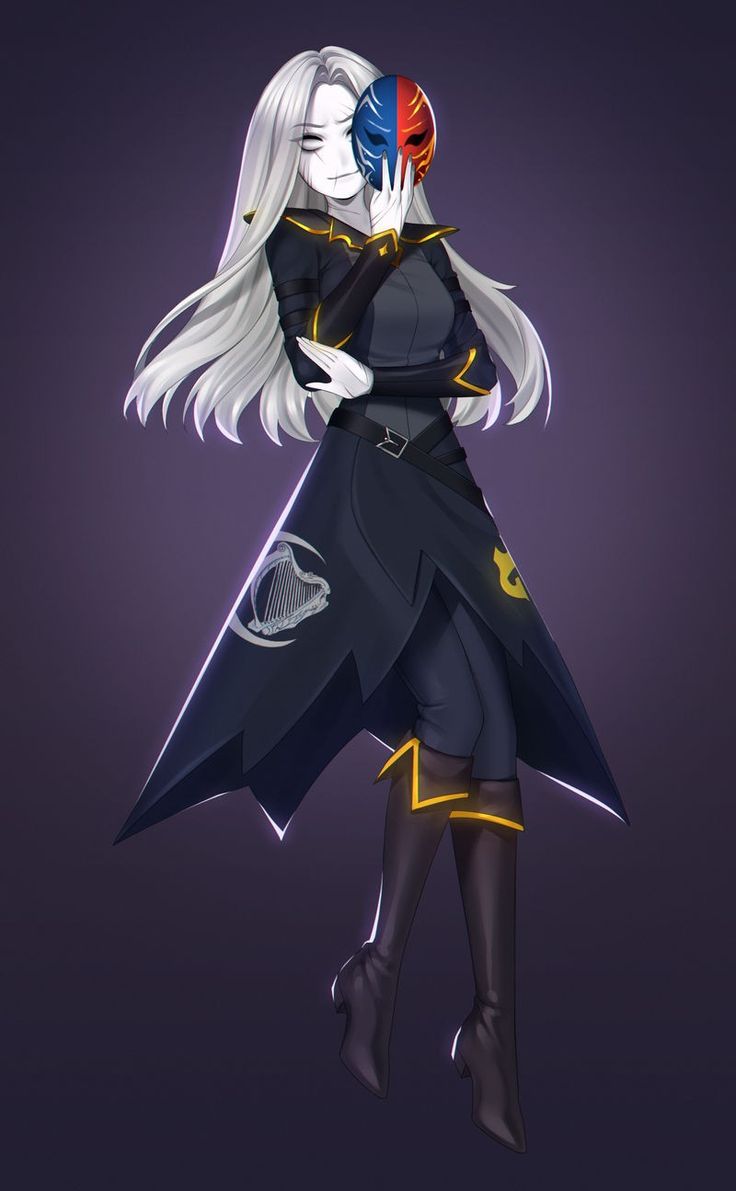 an anime character with long white hair and blue eyes, wearing black boots and a coat