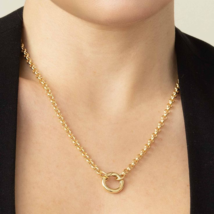 Rimini Rolo Split Necklace – Oradina Country Rings, Mens Chain Necklace, Station Necklace, Chain Anklet, Diamond Rings Bands, Boutique Accessories, Threader Earrings, Rimini, Gold Price