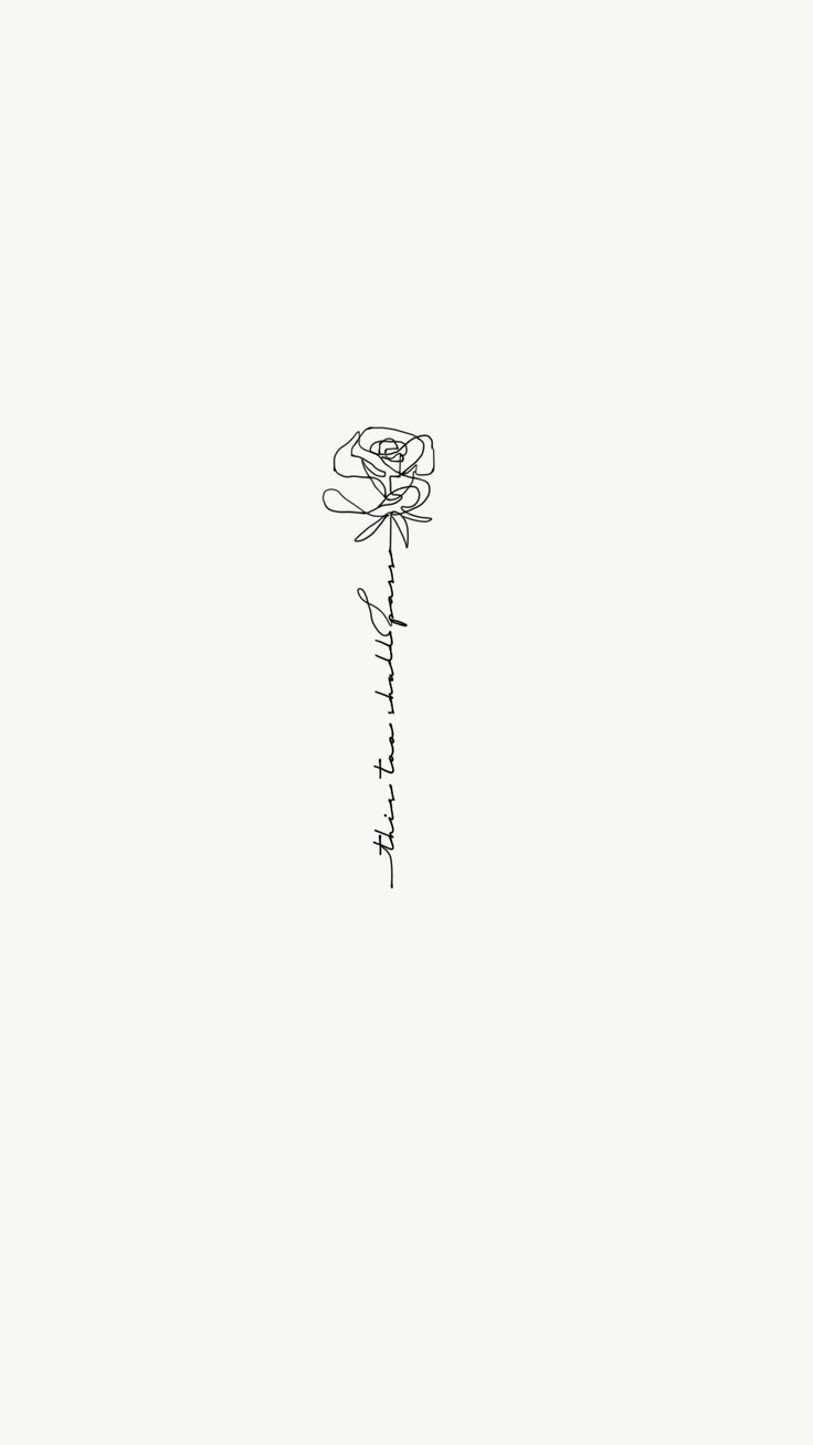 an ink drawing of a flower on a white background with the words i love you written in cursive writing