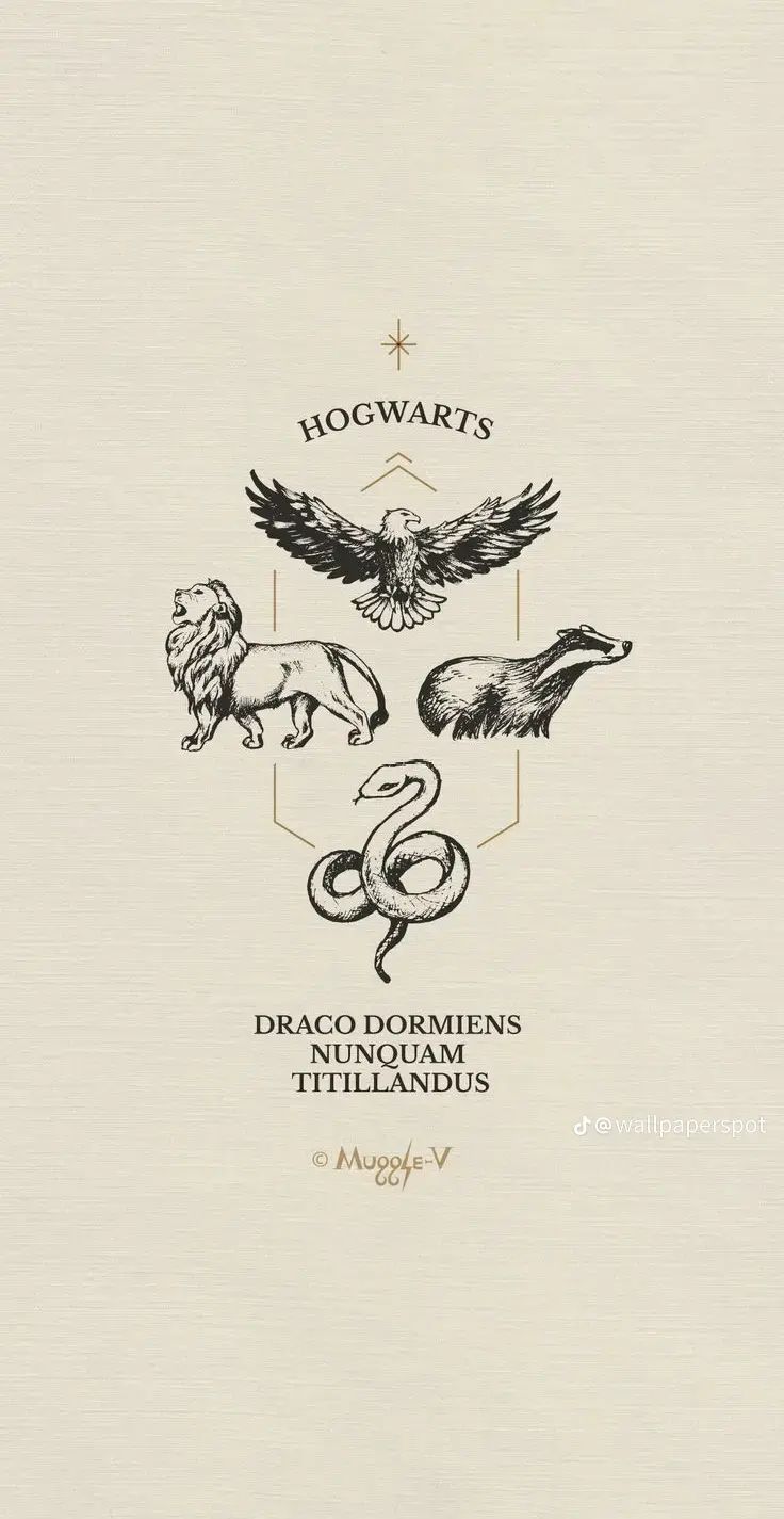 the hogwarts logo is shown in black and white