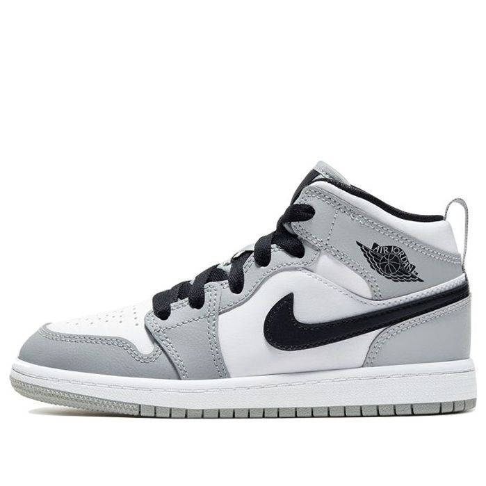 (PS) Air Jordan 1 Mid 'Light Smoke Grey' 640734-092 Retro Basketball Shoes  -  KICKS CREW Wedge Tennis Shoes, College Fits, Popular Sneakers, Jordan Air, Air Jordan 1 Mid, School Shoes, Jordan 1 Mid, Jordan 1 Retro, Sneakers Online