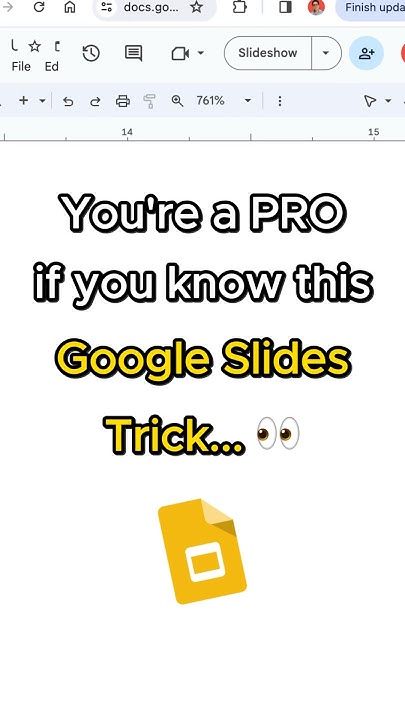 an image of a computer screen with the text you're a pro if you know this google slides trick