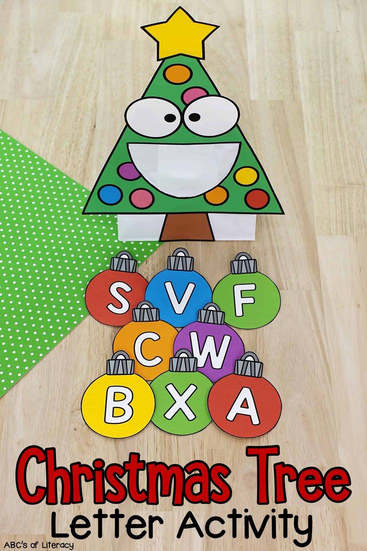 christmas tree letter activity for kids