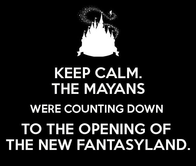 a sign that says keep calm the mayns were counting down to the opening of the new fantasyland