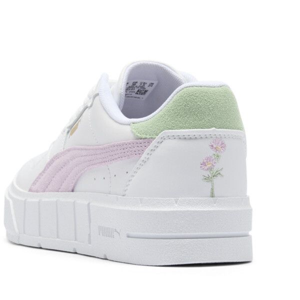 The Cali Court Has Stood At The Intersection Of Sports, Fashion, And Streetwear, And This Rendition Is No Different. Floral Details At The Heel Give This Sneaker Its Spring-Inspired Look, While Its Sockliner Ensures A Comfortable Fit Throughout Your Day. Court-Inspired Vibes Meets Floral Flair, Are You Ready? Details Low Bootlace Closurepuma Branding Detailsmesh Liningdebossed Line On Vampfull Leather Upper | White Grape, Puma Cali, Fenty X Puma, Sneakers Puma, Low Boots, Sports Fashion, Spring Inspiration, Lace Boots, Sneakers White