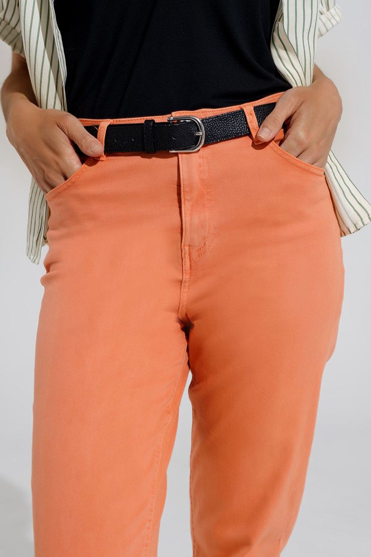 Length: Ankle length. Subcategory: Pants. Fit: Skinny fit. Style: Daily. Detail: Belt loops. Fabric: Stretch denim. Pockets: Five pockets. Zipper: Zip fastening. runs true to size. S. 97% Cotton 3% Elastane Tan Scarf, Basic Jeans, Comfortable Jeans, Skirt Jumpsuit, Scarf Headband, Denim Collection, Vibrant Orange, Romper Pants, Sweater Coats