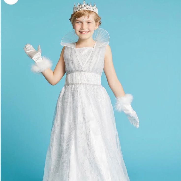 Beautiful Ice Princess Costume With Gloves (Crown Not Included) Sun Goddess Costume, Chasing Fireflies Costumes, Ice Princess Costume, Firefly Costume, Winter Wonderland Dress, Queen Bee Costume, Ice Queen Costume, Light Up Costumes, Costume For Girls