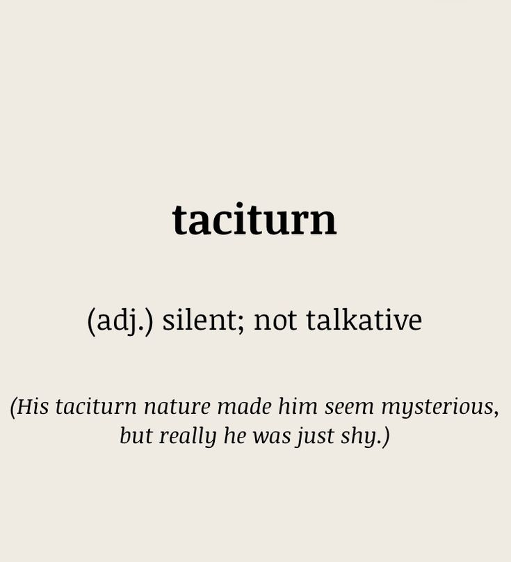 the words are written in black and white on a piece of paper that says, tacturn