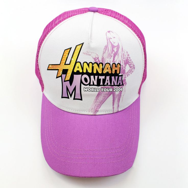 Sweet niblets! A cute hat featuring your favorite Disney Channel star? Yes please! The Hannah Montana Trucker Hat features a purple bill and white front panel with a Hannah Montana decal. The side and back panels are a purple mesh in a trucker style. The purple matches perfectly with any of the other items from our collection or can be worn as a statement piece with other outfits. Front decal Purple trucker hat style mesh One Size Fits Most Adjustable Officially Licensed Disney’s Hannah Montana Product Wardrobe Goals, Disney Channel Stars, Cute Hat, Acrylic Craft Paint, Craft Paint, 90s Childhood, Hat Style, Hannah Montana, Disney S