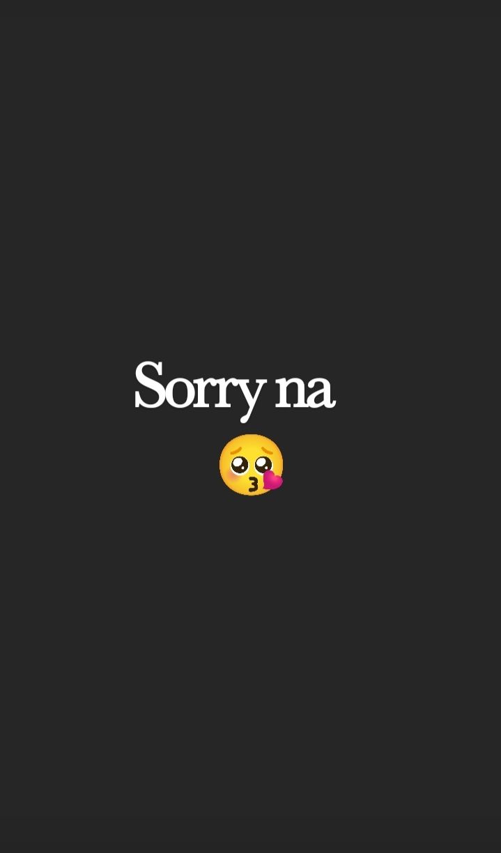 the text sorry na is written in white on a black background with an emoticive smiley face