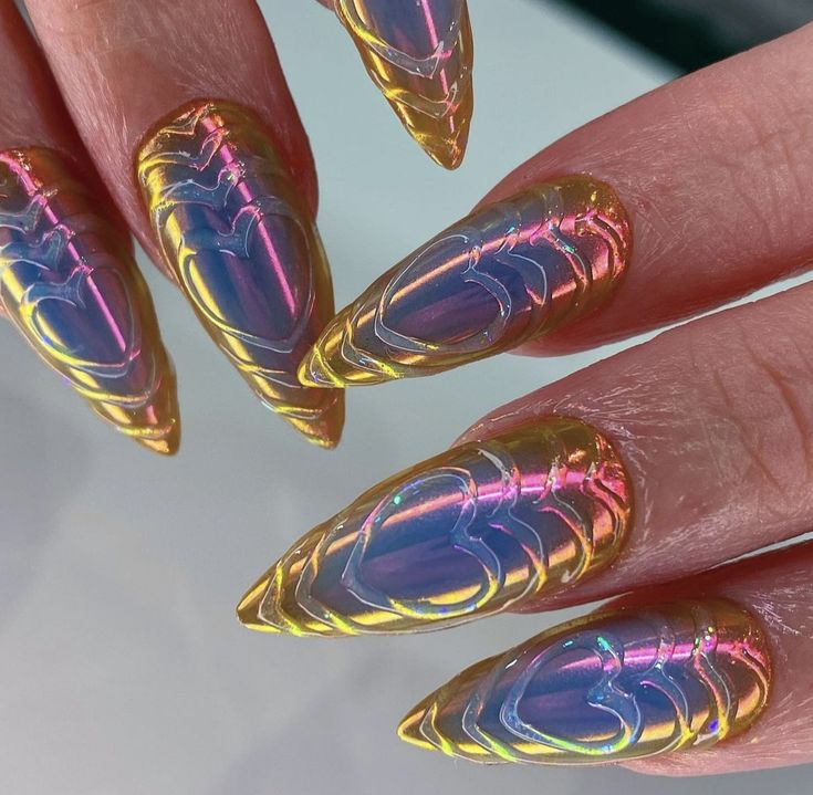 Lightning Nails, Sailor Moon Nails, Nails Yellow, Punk Nails, Airbrush Nails, Moon Nails, Nails Easy, Grunge Nails, Vibrant Nails