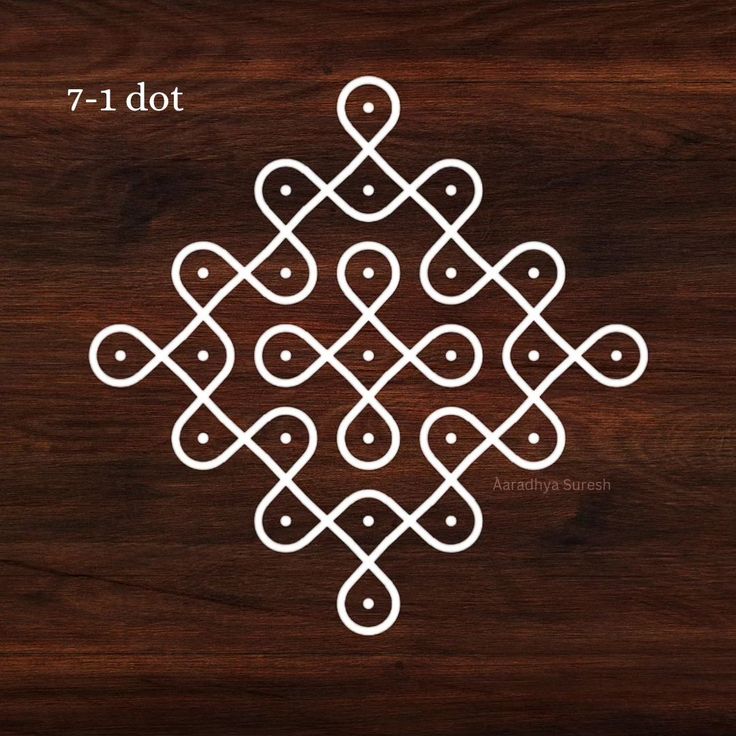 an image of a wooden table with white lines on it and the words 7 dot